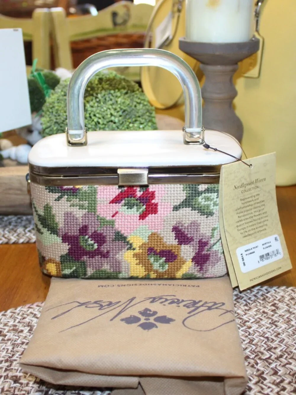 NWT Patricia Nash Mortola Top Handle needle point purse and wallet set GORGEOUS! - Picture 2 of 13
